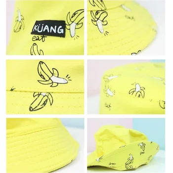4 Värvi Kalamees Müts Banaani Laastud Topelt Pool Mütsid Panama Kopp Müts, Hip-Hop, Punk Kollane Müts Väljas Ühise Põllumajanduspoliitika Harajuku