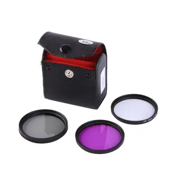 49mm 52mm 55mm 58mm 62mm 67 mm 72mm 77mm UV+CPL+FLD 3 in 1 Objektiivi Filtri Komplekt Kott Canon Nikon Pentax, Sony