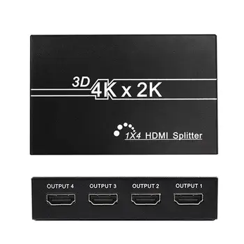 4K 2k 1X4 HDMI Splitter, Full HD 1080p Video, HDMI 1 Sisse 4 välja Lüliti Vahetaja Ekraan Smart TV monitor, projektor mi box3 ps4