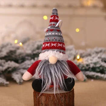 6tk Jõulud Näota Gnome Santa Xmas Tree Rippuvad Ornament Mannekeeni Teenetemärgi B85C