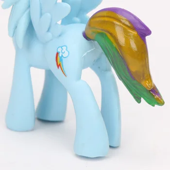 6tk/set 10cm Minu Väike Poni Mänguasjade Komplekt Sõprus on Magic Rainbow Dash Twilight Sparkle Pinkie Pie Haruldus PVC Nukud Arvandmed