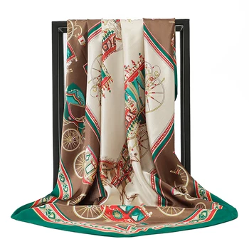 90cm Square naiste sifonki klassikaline naiste siidist sallid asukoht daamid neckerchief sall Sall foulard summuti bandanna Hijab wrap