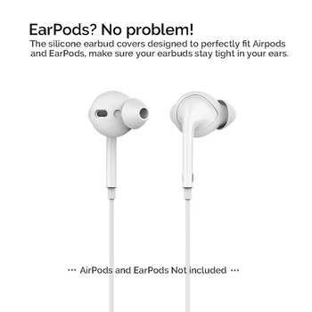 AhaStyle 3 Paari Silikoonist Earbuds Hõlmab puhul Apple AirPods Ladustamise Konks Kott + Anti-Slip Kõrva Näpunäiteid EarPods Tarvikud