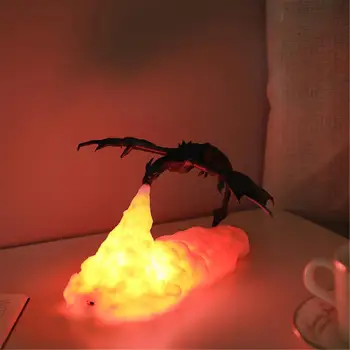 Ainulaadne 3D-Kunsti Draakonid Öö Valguses Uuenduslike Hingamine Desktop Koju Lamp Parim Kingitus Lastele, Pere