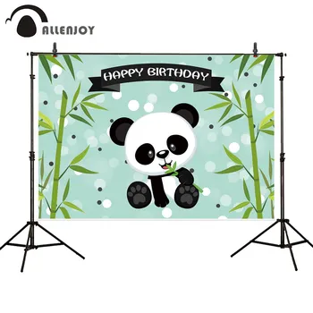 Allenjoy Panda Kohandatud Isiku Tausta Banner Sünnipäevaks Lapse Tausta Triip Bambusest Džungel Poiss, Tüdruk Baby Shower, Photocall