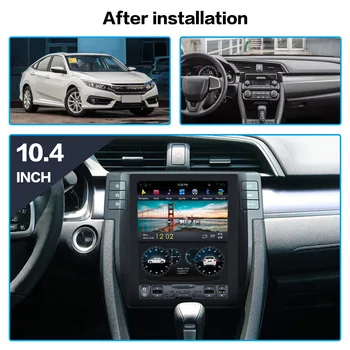 Android DVD-Mängija Honda Civic 2016-2019 Tesla Stiilis FM / AM Raadio Multimeedia GPS Navigation Stereo Carplay 4+128G 6 Core