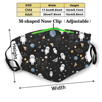 Astronaut Muster Mood Suu Maskid Filter Täiskasvanud Lapsed Näo Mask Astronaut Astronaudid Kosmoses Galaxy Kuu Raketi Maa Flyin S