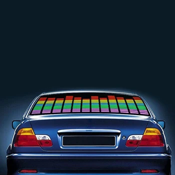 Auto Dekoratiivsed Valguse RGB LED Muusika Rütmis Vilkuma Valgus Heli Aktiveeritud Andur Ekvalaiseri Taga Esiklaas Kleebis Stiil Neoon Lamp