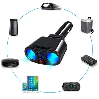 Auto sigaretisüütaja Pesa Jagaja Plug Mobiiltelefonide MP3-DVR MAASTUR LED Dual USB Laadija Ports Adapter Auto Tarvikud