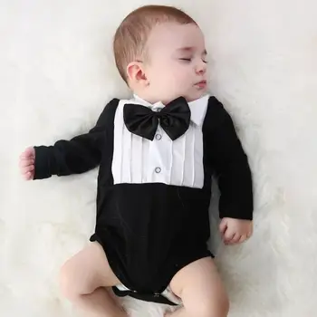 Beebi Poiss Bodysuit Riided Valge Smoking jumpsuits onsie Pikad Varrukad 1. Sünnipäeva vastsündinud beebi ja poiste riided, keha bebe