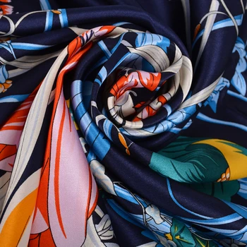 [BYSIF] Tumesinine Sall Cape Daamid Uue Brändi Silk, Ruudukujulised pea-ja Kaelarätikud Wrapid Kevad Sügis Elegantne Sall Sall 110*110cm