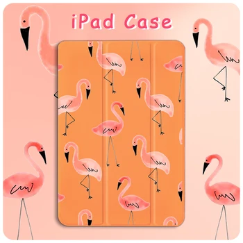 Case For iPad Mini 5 4 3 2 1 Tableti Kate Auto Magada, Ärkan Cartoon Flamingo Kass Jätab iPad Õhk 3 2 10.2 PU Kaitsta Naha Puhul