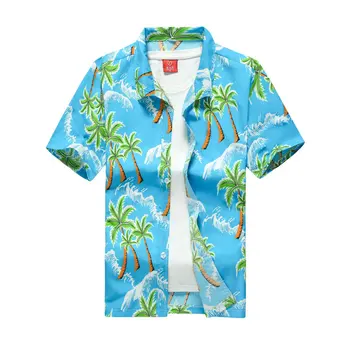 Casual Meeste Lühikesed Varrukad Beach Havai Särk Troopiline Suvi Printimise Nupp Alla Särgid Meestele Pluss Suurus S-5XL camisa masculina