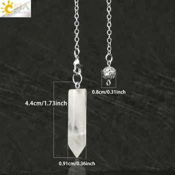 CSJA Looduslikust Kivist Kuusnurkne Veerus Pendli jaoks Dowsing Wicca Pikad Crystal Samba Lihtne Pendulums Reiki Pendule Amulett G622