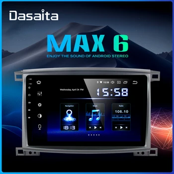 Dasaita Raadio 1 Din Android 9.0 Auto Stereo Toyota LC 100 Land Cruiser 100 2003 GPS Navigation, Bluetooth 64GB ROM