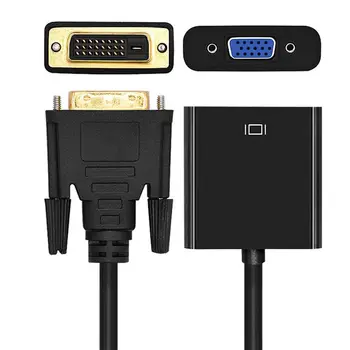 DVI to VGA Adapter 1080P Kaabel, DVI-D, VGA-Kaabli 24+1 25 Pin DVI-Mees-kuni 15-Pin VGA Female Video Converter for PC Ekraan