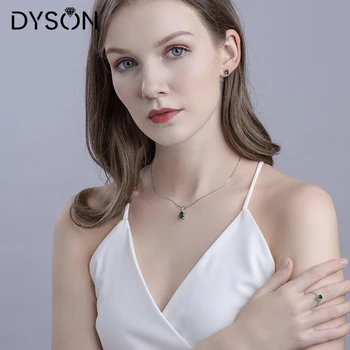 Dyson 925 Sterling Hõbe Kaelakeed Naistele Ovaalne Loodud Gemstone Sinine Topaas Ripats Kaelakee Pulma-Aastapäeva Trahvi Ehteid