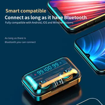 F9 TWS Juhtmeta Bluetooth-Kõrvaklapp 5.0 Touch Kõrvaklapid Sport Veekindel LED-Ekraan Mic Airbuds Peakomplekt iPhone Samsung SE