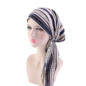 Helisopus Uus Moslemi Naiste Pre-Seotud Turban Daamid Trükitud Beanies Mütsid Vähk Juuste Mähkida Headscarf Hijabs Juuksed Tarvikud