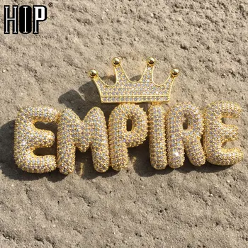 Hip-Hop Iced Out Crown Mull Tähed Custom Nimi Kuupmeetri Tsirkoon Kett Ripatsid & Kaelakeed, Meeste Ehted
