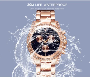HM watch uus daamid rose gold mood teemant vaadata veekindel kvarts terasest vöö kalender randme naisi vaadata