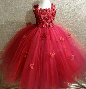 Hydrangea Lill Tutu Tüdrukute Kleit Elegantne Baby Girl Dress Lilled, Tüdrukud Pahkluu Pikkus Pulmi, Sünnipäeva Pall kleit Kleit