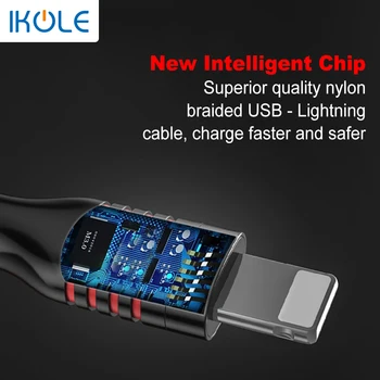 IKOLE 3A 1M USB Quick-Charge Kaabel Värvikas Andmeid iPhone 7 8 Pluss 6 5 S 6S 12 12 Mini 11 Pro X XS Max iPad Paastumine Eest