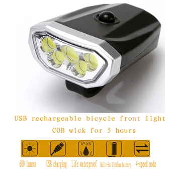 Induktsiooni jalgratta esitulede komplekt USB laetav smart vilkur koos sarv LED jalgratta lamp 4 režiimid