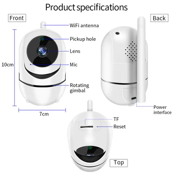 IP Kaamera, Wifi 1080P HD Wireless Home Security Kaamera SD Mälukaardi Cloud Storage kahesuunaline Audio-IR-Night Vision Mini CCTV Järelevalve