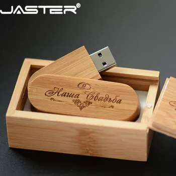 JASTER loominguline puidust Pöörata usb+kast mälupulk 4GB/8GB/16GB/32GB/64GB USB 2.0 External Storage (free custom logo)