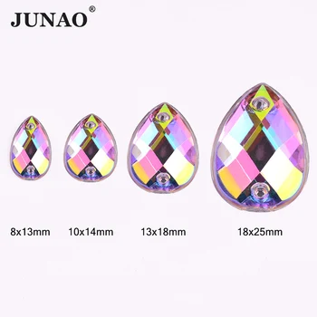 JUNAO Multi Suurus Crystal AB Tilk Kive Õmblemine Jewel prügikasti raputas Applique Akrüül Kivid Naiste Riided, Kingad, Aksessuaarid