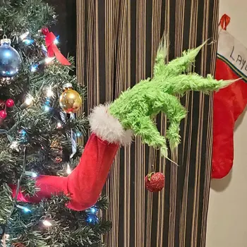 Karvane Roheline Grinch Käe Ornament Omanik Jõulupuu Jõulud Kodus Isiku MÄRGISTUSE@8