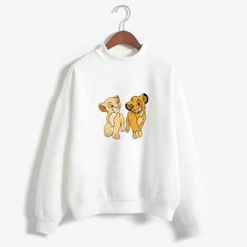 Kawaii Lõvi Prindi Dressipluus Simba ja Nala Cartoon Movie Esteetiline Sviitrid Pikkade varrukatega Pullover Tops Streetwear Hoody