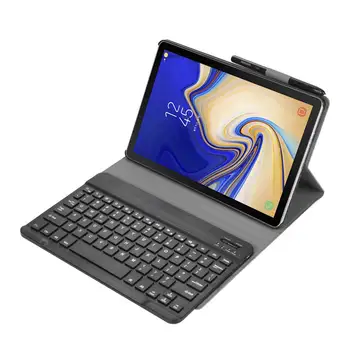 Keyboard Case For Samsung Galaxy Tab 10.5 2018 SM-T590 SM-T595 T590 Tablett Nahast Kate vene inglise Bluetooth Klaviatuur