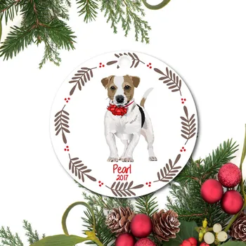 Kohandatud printimine mõni foto Dop pet Jõulupuu Ornament - isikliku koera ornament - akvarell oranž koer Christmas ornament