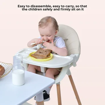 Kokkuklapitavad Highchair Laste Toitmine Multifunktsionaalne Baby söögitool Double Layer söögilaud Istekohti koos PU Kate