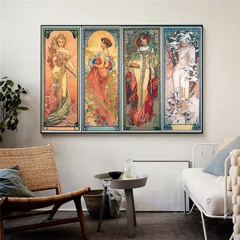 Kunstnik Alphonse Mucha Lõuendile Maali Plakatid ja Pildid Klassikaline Plakat Seina Art Pilt elutuba Home Decor Raamimata