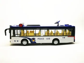 Kõrge simitation Politsei Bussi 19Cm Sulamist Avalik Liiklus Politseinik Mänguasjad Komplektide Kerge Heli Tõmmake Lapsed Mänguasjad, Vaba Shipping