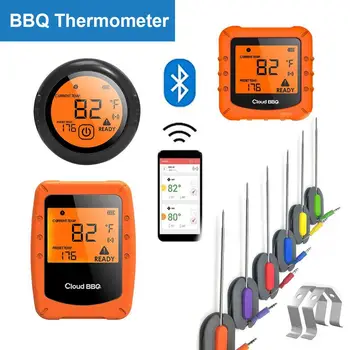 Liha Termomeeter Traadita Bluetooth-Ahi, Köök BBQ Grill Grill Toidu Keetmine Suitsetaja Termomeeter Remote 6 Sondid