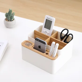 Lihtne Jaapani Stiilis Eemaldatav Desktop Storage Box Puldiga Mobiiltelefoni Meik Pintslid Omanik Korraldaja