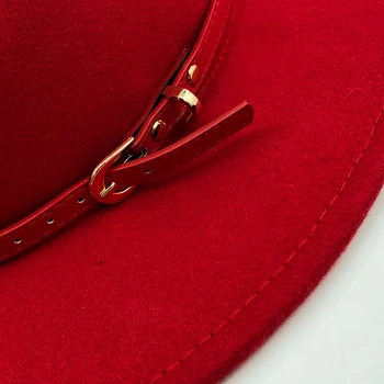 Lihtne Unisex Punane must Segast Tundsin Jazz Müts ühise Põllumajanduspoliitika Mehed Naised Korter Ääreni Villa Segu Fedora Mütsid Panama Huopahattu Vintage Müts