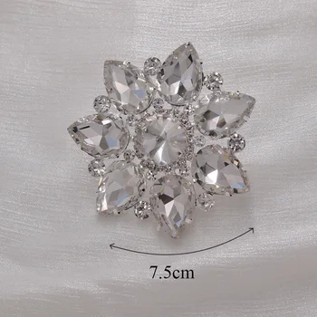 Läikiv Suur suurus 7,5 cm crystal naiste rõngad, pulmad ehted hõbe baasi kive klaasi prügikasti raputas tarvikud pruudi
