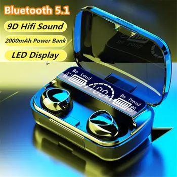 M10 TWS Juhtmeta Kõrvaklapid Bluetooth 5.1 Kõrvaklapid HIFI Stereo Earbuds Veekindel Sport Kõrvaklapid 2000mAh Aku Kasti Kõrvaklapid