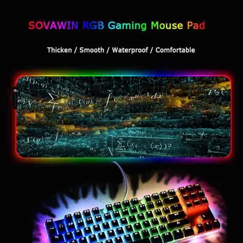 Mairuige Matemaatika RGB Mängude Large Mouse Pad Gamer Arvuti Mousepad with Led Backlight Vaiba Klaviatuuri Laua Mat Mause