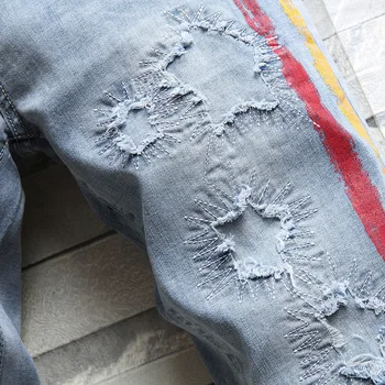 Meeste Hele Sinine Jeans Lühikesed Püksid Kvaliteetne Meeste Augud Denim Lühikesed Püksid, Uus Suvine Meeste Slim Fit Vabaaja Teksad Õhuke Põlve Pikkusega Teksad 38