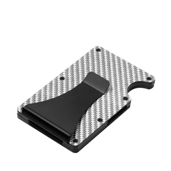 Meeste süsinikkiust Metallist Mini Rahakott RFID Blokeerimine Brändi Krediidi ID-Kaardi Omanik Alumiinium Mees Valdaja Taskud koos Dollari Clip