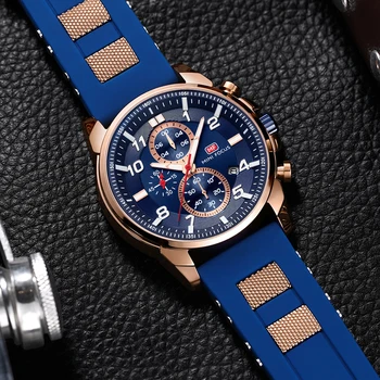 MINI FOOKUS - Relojes de la marca de moda relojes de cuarzo mitteläbilaskva noctilucent silicona pulsera para los hombres