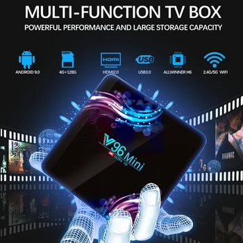 Mini TV Box Android 9.0 Tugi YouTube ' i 4G 64G WIFI Allwinner H6 smart tv box 6K Smart Mini N96 Media Player