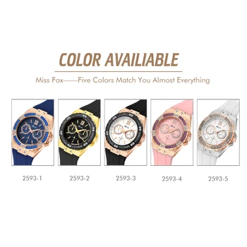 MISSFOX Naiste Quartz Watch Fashion Luksus Brändi Rose Gold Bling Daamid Vaadata Diamond Must Kummist Bänd Naiste Kell Xfcs 2020