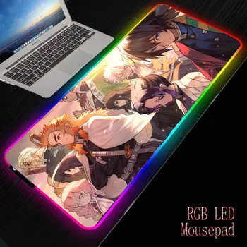 MRG Anime Naruto Kimetsu No Yaiba Gaming Mouse Pad RGB PC Gamer Arvuti Mousepad Laua Mat Puldiga Serva CS GO LOL Dota